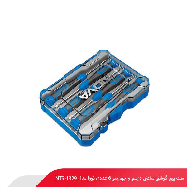 ست پیچ گوشتی ساعتی دوسو و چهارسو 6 عددی نووا مدل NTS-1329