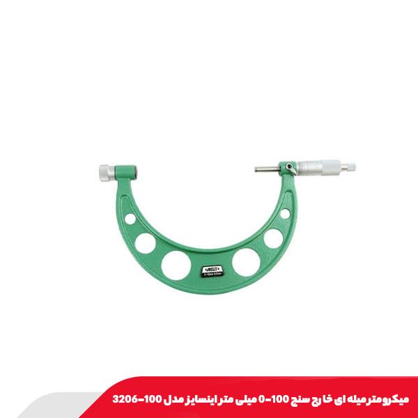 میکرومتر میله ای خارج سنج 100-0 میلی‌ متر اینسایز مدل 100-3206