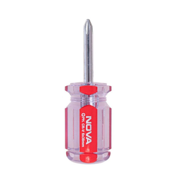 پیچ‌ گوشتی دسته کریستالی تکی چهار سو 38*6 میلی‌ متر نووا مدل 1123
