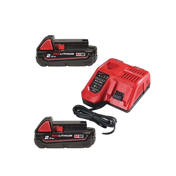 کیت باتری و شارژر 18 ولت 2 آمپر میلواکی مدل M18NRG-202
