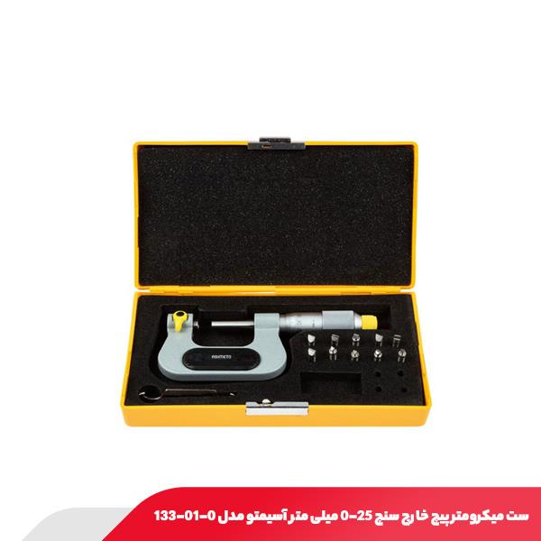 ست میکرومتر پیچ خارج سنج 25-0 میلی‌ متر آسیمتو مدل 0-01-133