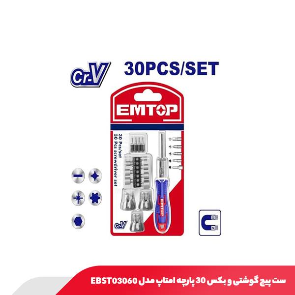 ست پیچ گوشتی و بکس ۳۰ پارچه امتاپ مدل EBST03060