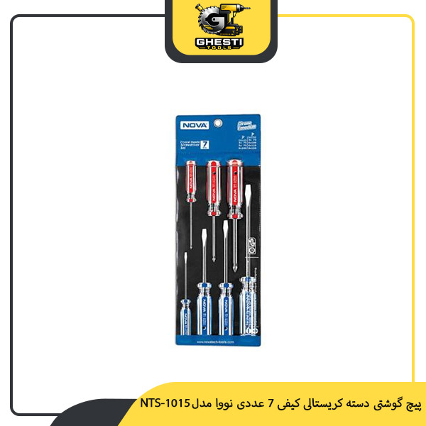 پیچ گوشتی دسته کریستالی کیفی 7 عددی نووا مدل NTS-1015